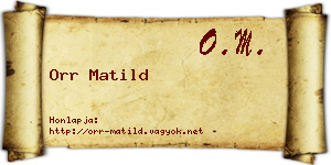 Orr Matild névjegykártya